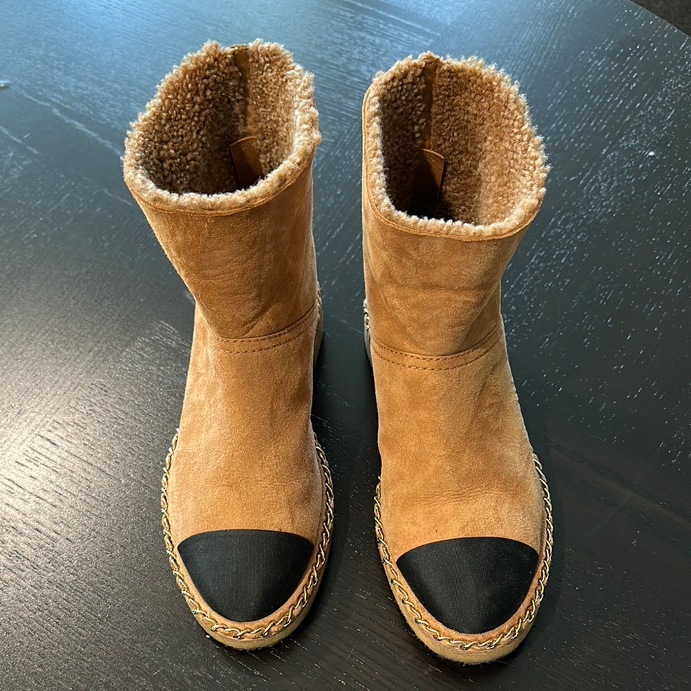 Chanel Shearling Boots Size 38